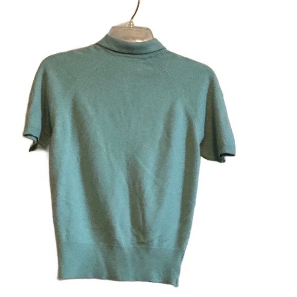 Vintage 70's Kerrybrooke Pale Green Button Front 100% Orlon Short Sleeve Sweater - Picture 3 of 3